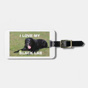 Étiquette À Bagage black lab love w pic
