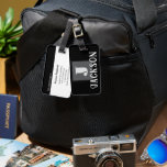 Étiquette À Bagage Black Monogram Large Initial<br><div class="desc">monogram and family name . Other colors available in the shop.</div>