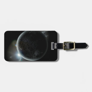Étiquette À Bagage black planet 3d illustration in the universe