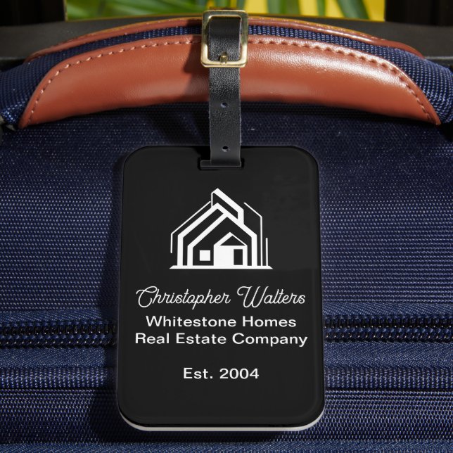 Étiquette À Bagage Black Real Estate Company Customized Realtor (Insitu Rectoal 2)