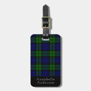 Étiquette À Bagage Black Watch Tartan Plaid Personnaliser