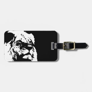 Étiquette À Bagage Black & white lion pop art