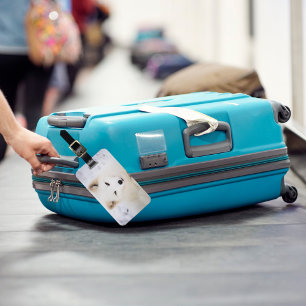 Étiquette À Bagage Blanc arctique renard neige mignon animal personna