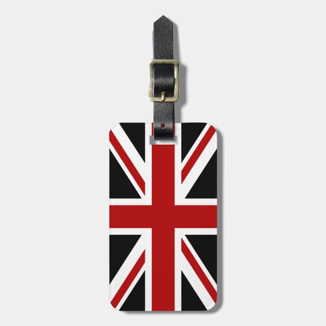 Étiquette À Bagage Blanc rouge de noir de drapeau de l'Angleterre (Devant Vertical)