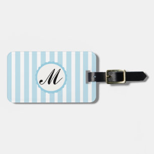 Étiquette À Bagage Bleu Bleu Bleu Bleu Blanc Personnalisé Monogramme