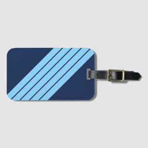 Étiquette À Bagage Bleu + Bleu les années 70 rayures classiques rétro