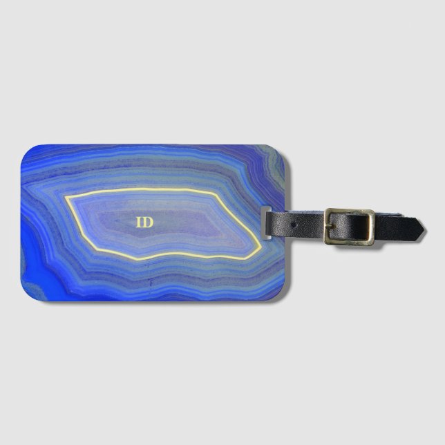 Étiquette À Bagage Bleu de l'Agate (Devant Horizontal)