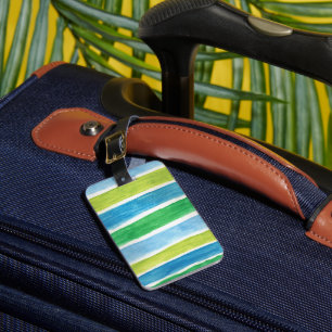 Étiquette À Bagage Bleu et vert