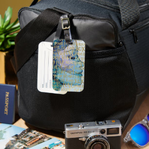 Étiquette À Bagage Bleu Femme Face Or Citations Inspirationnelles