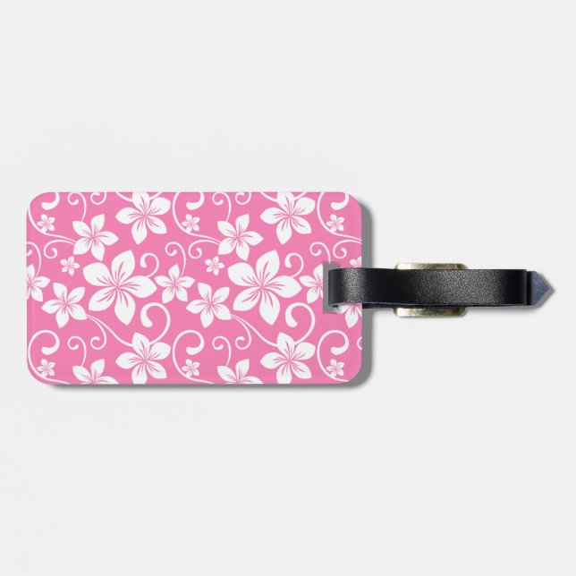 ÉTIQUETTE À BAGAGE BLEU HAWAII (ROSE DE BUBBLEGUM) (Dos horizontal)
