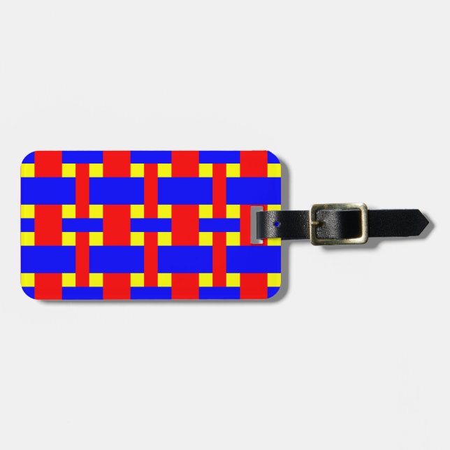 Étiquette À Bagage Bleu, jaune et rouge (Devant horizontal)