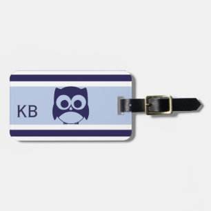 Étiquette À Bagage Bleu marine mignon personnalisé du motif   de