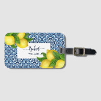 Bleu orné Amalfi tuiles et citrons italiens