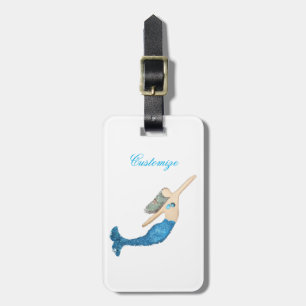Étiquette À Bagage Bleu-queue Sirène nager Thunder_Cove