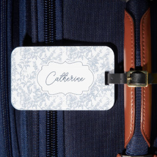 Étiquette À Bagage Bleu toile de pays français Fleur en dentelle Pers
