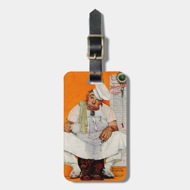 Étiquette À Bagage Bleus de jour de thanksgiving (Devant Vertical)