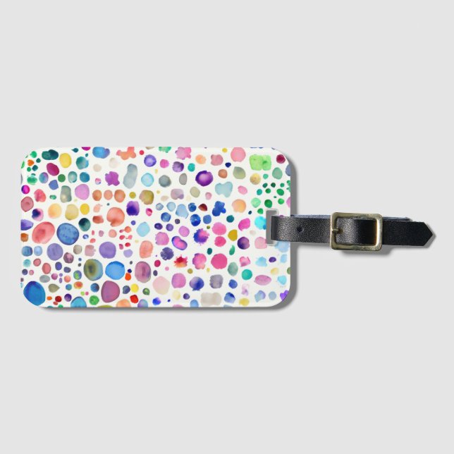 Étiquette À Bagage Blobs aquarelle (Devant Horizontal)