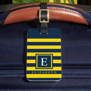 Étiquette À Bagage Bloc de couleur bleu foncé clair personnalisable