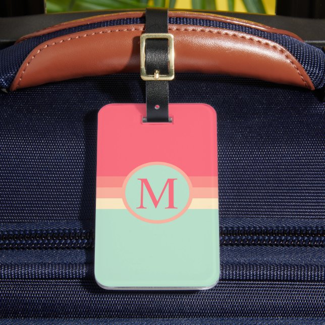 Étiquette À Bagage Bloc de couleur bleu pastel bleu jaune rose (Insitu Rectoal 2)