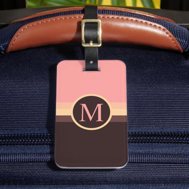 Étiquette À Bagage Bloc de couleur Brown Pastel rose (Insitu Rectoal 2)