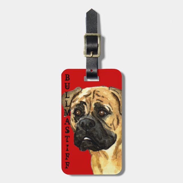 Étiquette À Bagage Bloc de couleur de Bullmastiff (Devant Vertical)