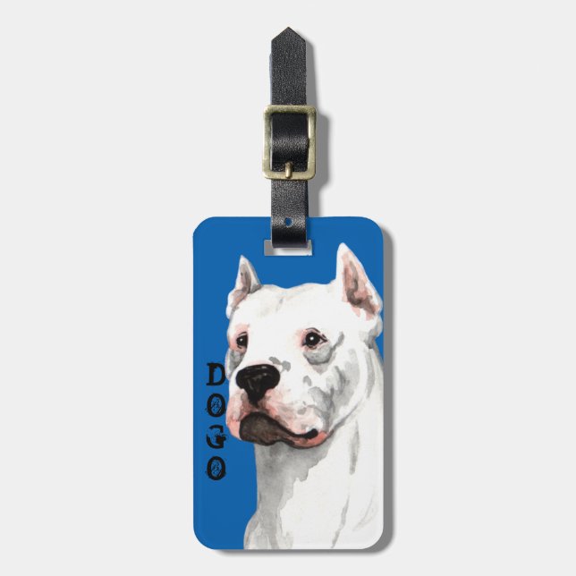 Étiquette À Bagage Bloc de couleur de Dogo Argentino (Devant Vertical)