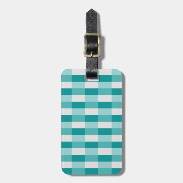 Étiquette À Bagage Blocs de couleur nuances de sarcelle avec gris cla (Devant Vertical)