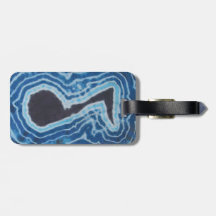 Étiquette À Bagage Blue Black Love Music Note Tie Dye