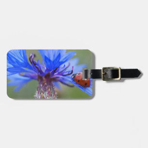 Étiquette À Bagage Blue Blossoms Ladybug Peace Love Destiny Art Vine