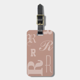 Étiquette À Bagage Blush Monogramme Personnalisé, Initiales de Typogr