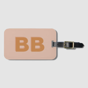 Étiquette À Bagage Blush Rose Bohème Monogramme Initiale