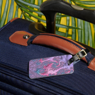 Étiquette À Bagage Boho coloré Hippie Trippy Super Pastel Fractal