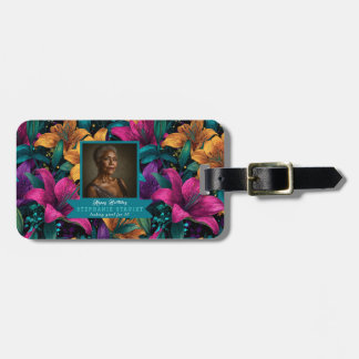 Étiquette À Bagage Boho Lilies Fleur Luxe Anniversaire
