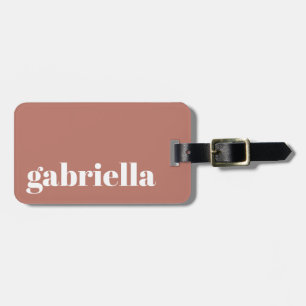 Étiquette À Bagage Boho Terracotta Bold Typographie Nom personnalisé