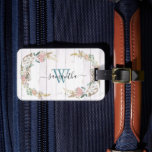 Étiquette À Bagage Boho Wreath Monogramme Cadeau Floral Aquarelle<br><div class="desc">Le design est une photo et les coques ne sont pas faits avec de la parties scintillant, des paillettes, des métaux ou des bois. Cette conception est également disponible sur d'autres modèles de téléphone. Choisissez Type de périphérique pour voir d'autres iPhone, Samsung Galaxy ou coques Google. Certains styles peuvent être...</div>