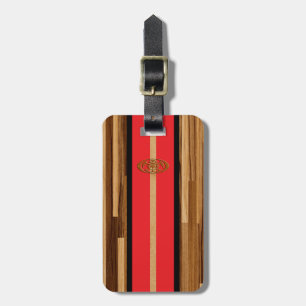 Étiquette À Bagage Bois de Faux machiné par Hawaïen rocheux de point