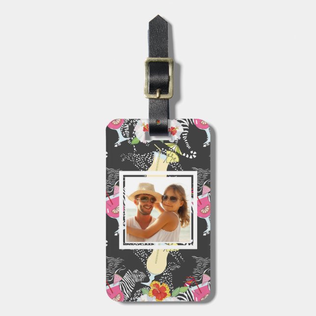 Étiquette À Bagage Boissons tropicales de photo faite sur commande (Devant Vertical)