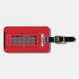 Étiquette À Bagage Boîte téléphonique rouge iconique de Londres avec 