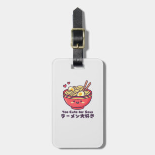 Étiquette À Bagage Bol à ramen rouge Kawaii