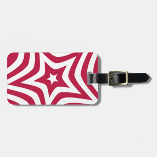 Étiquette À Bagage Bold & Bright Red & White Star dans un Motif vecto
