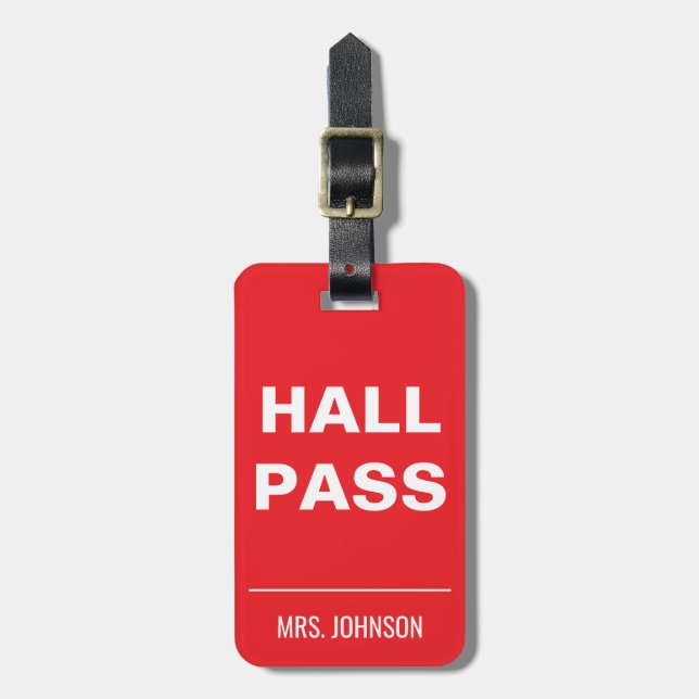Étiquette À Bagage Bold Teacher Hall Pass – Classroom Management Tag  (Devant Vertical)