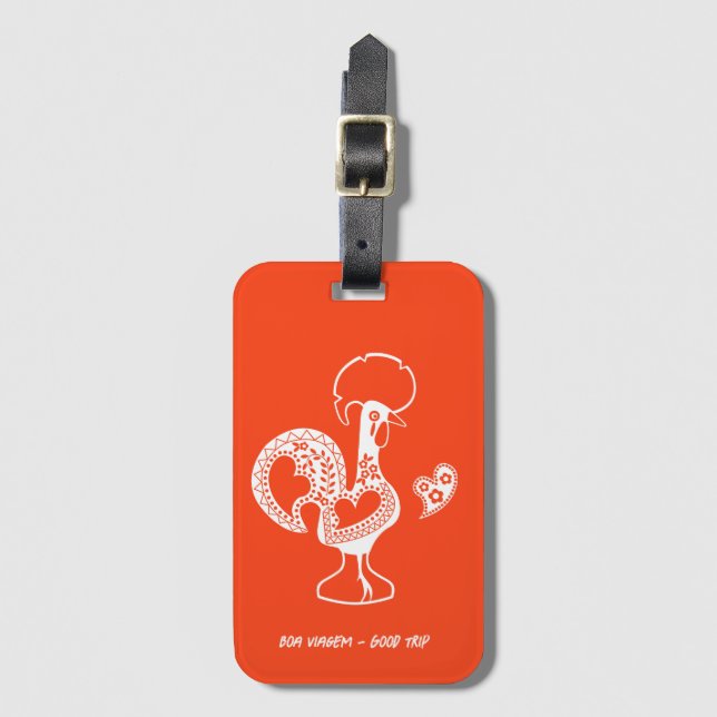 Étiquette À Bagage Bon voyage à la coq portugaise - Boa Viagem (Devant Vertical)