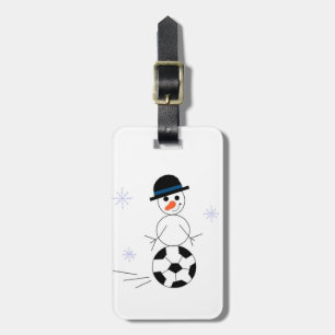 Étiquette À Bagage Bonhomme de neige en ballon de football