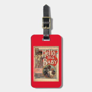 Étiquette À Bagage Bonjour bébé de mA, cru 1900 de musique de feuille