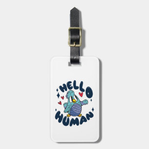 Étiquette À Bagage Bonjour humain mignon oiseau