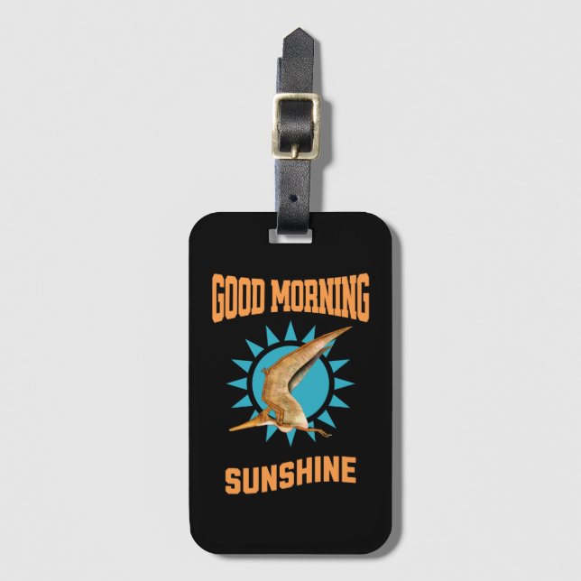 Étiquette À Bagage Bonjour Sunshine Ptérodactyle Dino (Devant Vertical)
