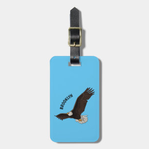Étiquette À Bagage Bonne illustration de dessin d'aigle à chauve-sour