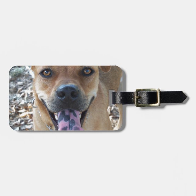 Étiquette À Bagage Bonne langue tachetée par un chien (Devant horizontal)