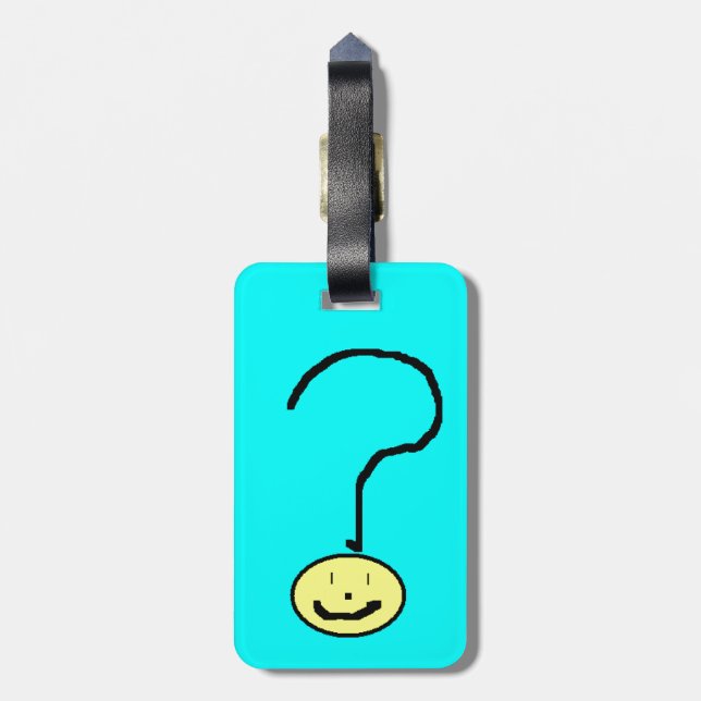 Étiquette À Bagage Bonne question souriante Mark Emoji, Art pour enfa (Dos Vertical)