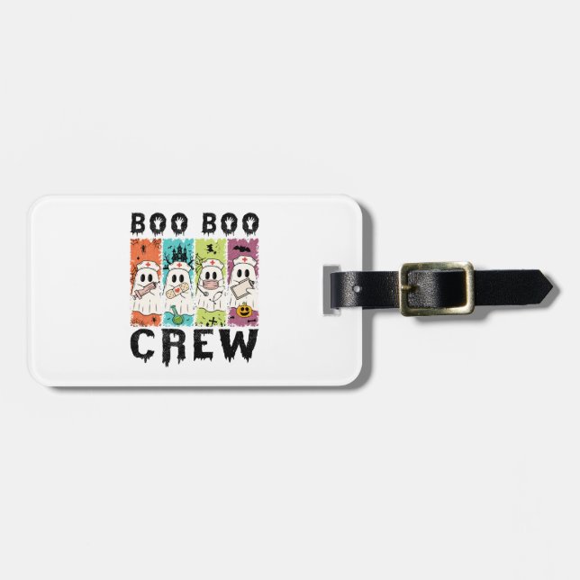 Étiquette À Bagage Boo Boo Crew Infirmière d'Halloween (Devant horizontal)